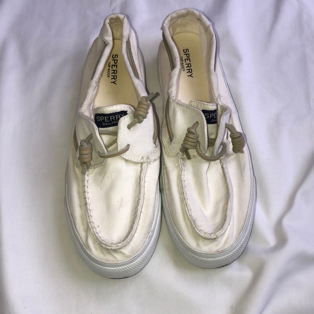 Sperry Women’s Canvas Slip-on Shoes White Size 10